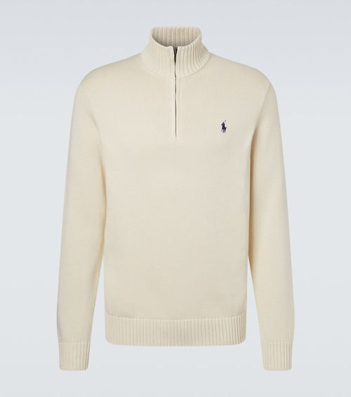 Cotton half-zip sweater