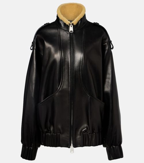Sigi shearling-trimmed leather jacket