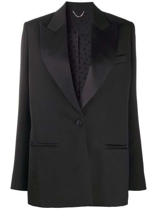 Satin lapel blazer - Black