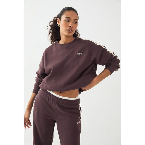 DSGN Studio Women's Side Stripe Oversized Sweatshirt in Chocolate | : Sma