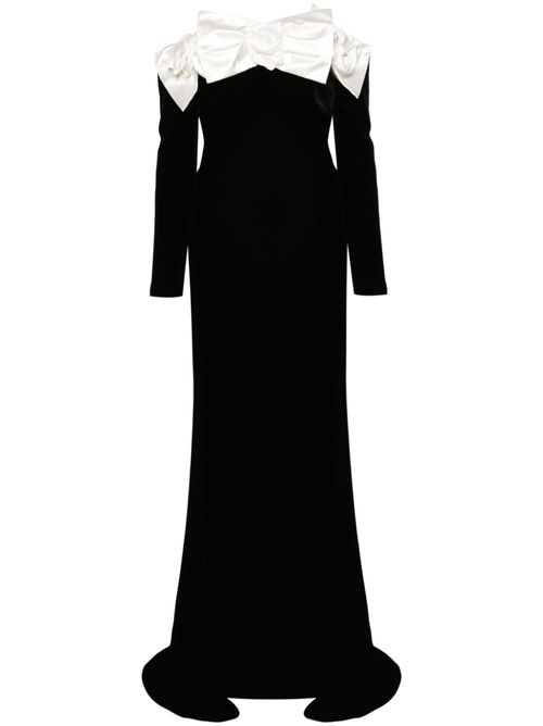 Duchess-bow velvet gown - Black