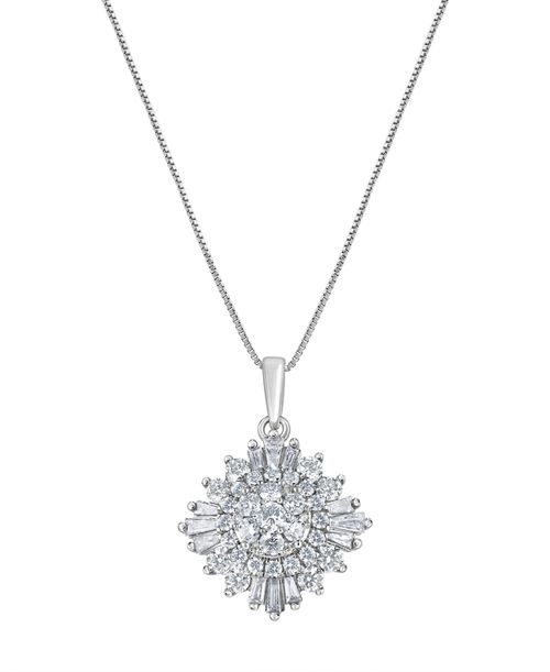Diamond Pendant Necklace (1 ct. t.w.) in 14k White Gold - White Gold