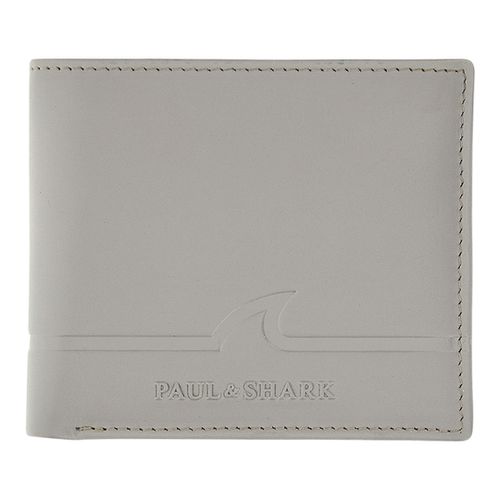 Fin-embossed leather billfold wallet, Man, Beige