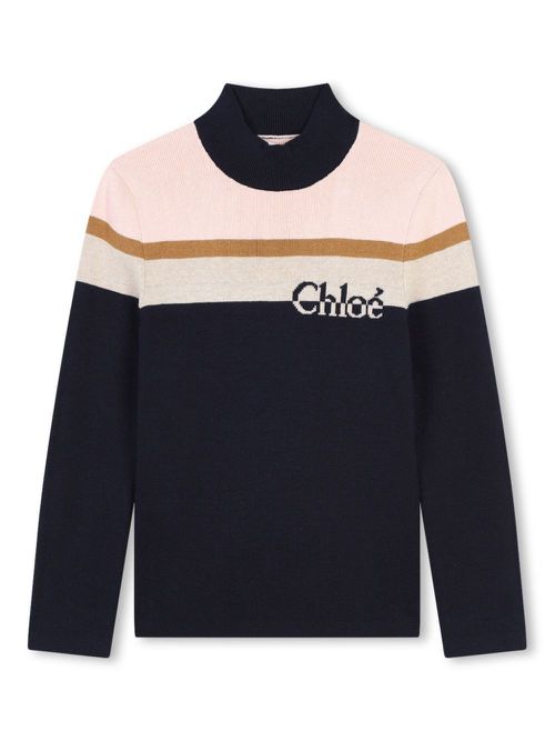 Roll-neck knitted jumper - Blue