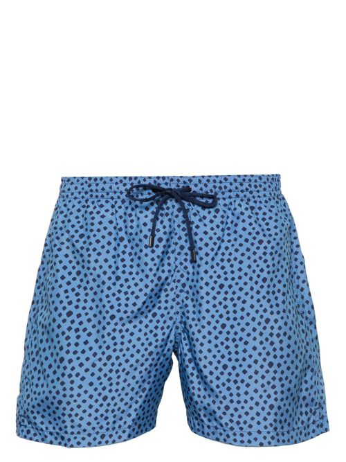 Polka-dot print swim shorts - Blue