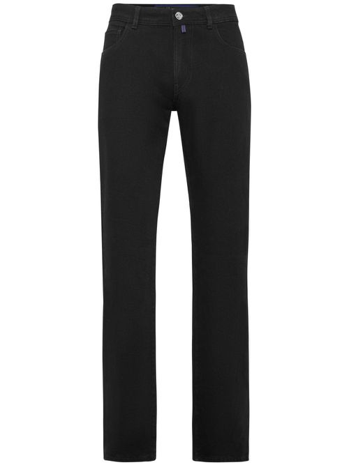 Logo-embroidered straight-leg jeans - Black