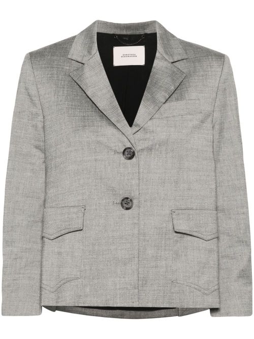 Cropped linen blazer - Grey