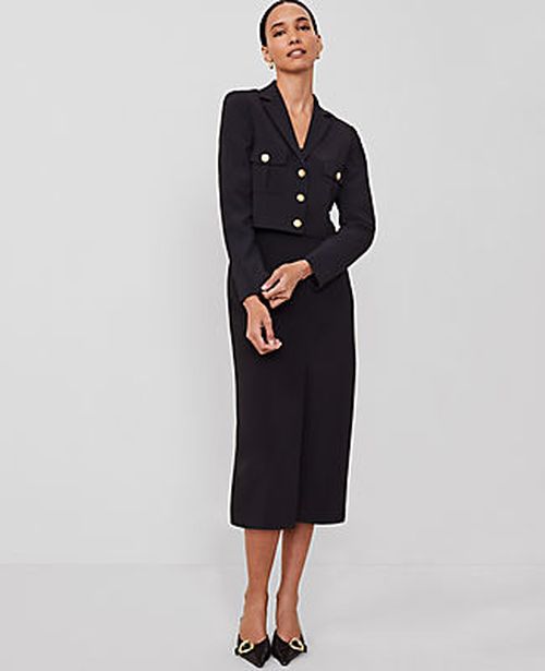 Ann Taylor The Column Maxi Skirt in Fluid Crepe