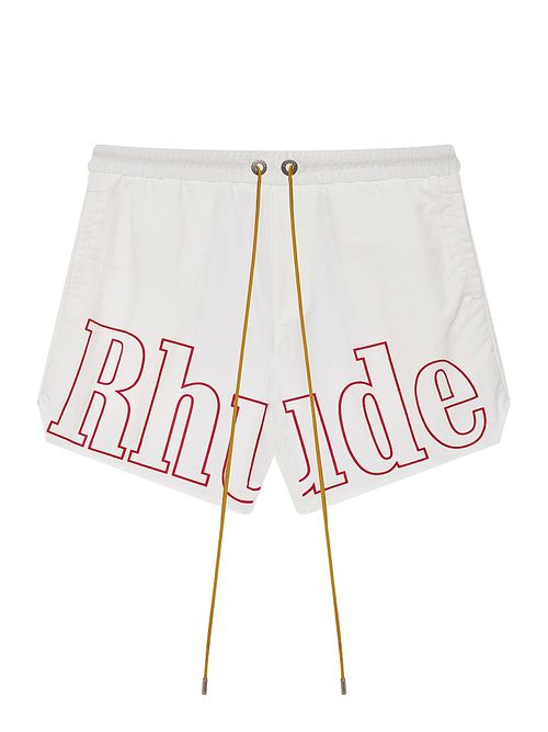 Men's Logo Track Shorts - White Red
