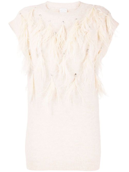 Silvan feather-detailing vest - Neutrals