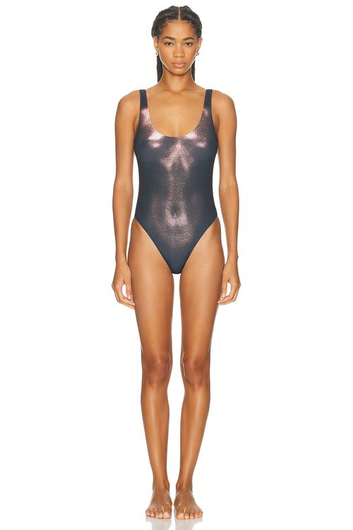 Jean Paul Gaultier Body Dust Printed One Piece Swimsuit in Black