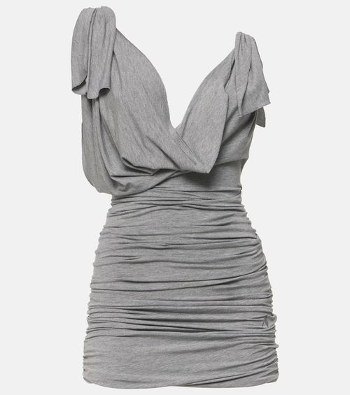 Draped jersey minidress