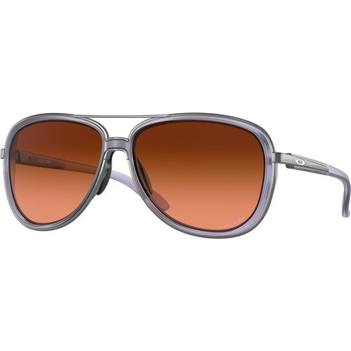 Oakley Woman Oakley OO4129 SPLIT TIME 412926 Sunglasses Metal Violet Brown Round Normal Shaded