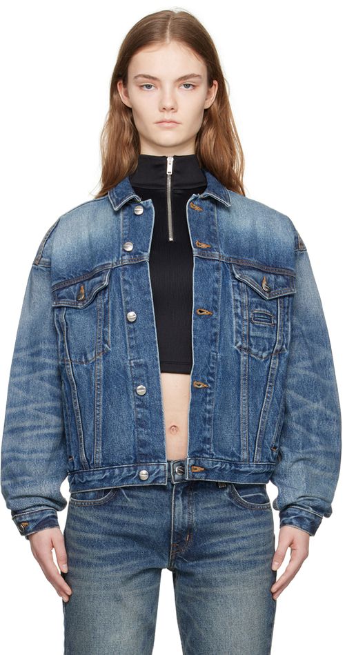 Rhude SSENSE Exclusive Blue Denim Jacket