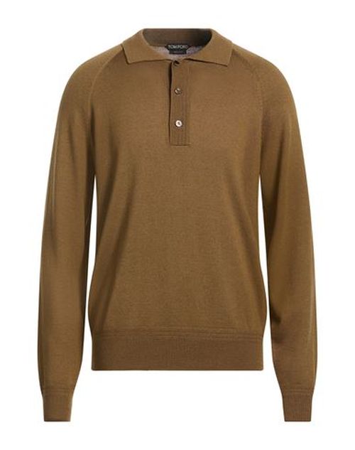 Man Sweater Khaki Size 44 Wool, Silk