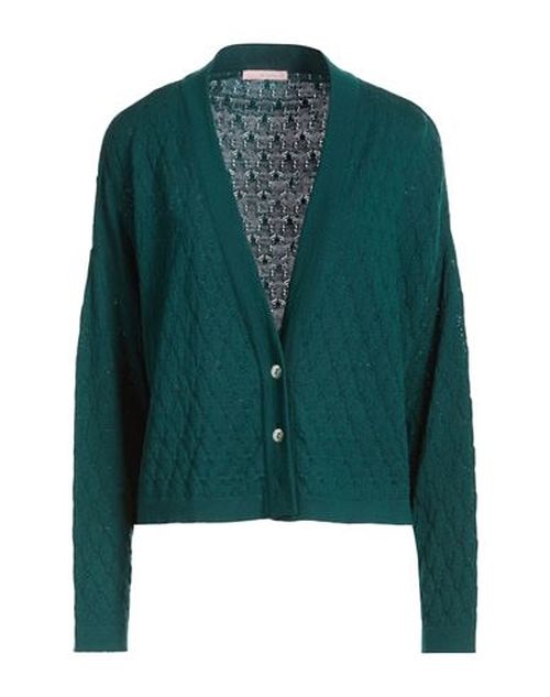 Woman Cardigan Dark green Size M Merino Wool