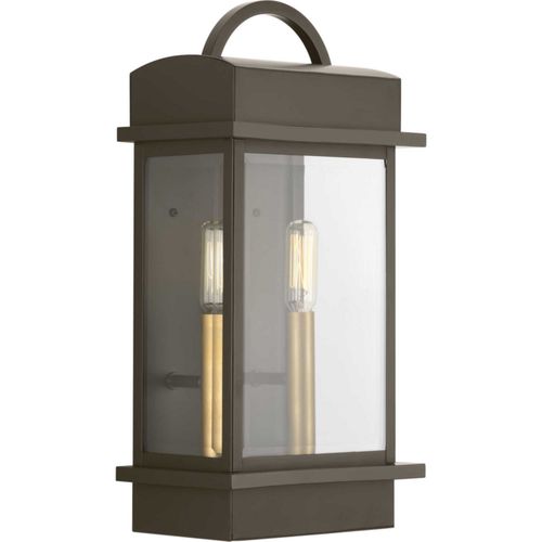 Antique Bronze Two Light Wall Lantern from the Santee Collection