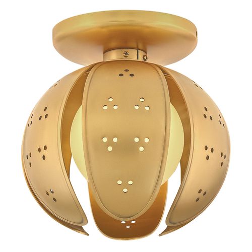 Unlacquered Brass LED Semi Flush Mount from the Anthos Collection