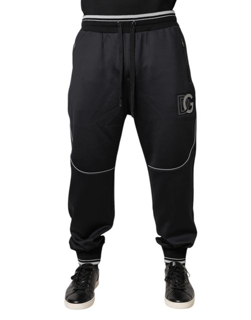 Logo-Embroidered Joggers — Black