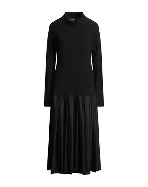 Woman Midi dress Black Size 4 Virgin Wool, Silk, Cashmere, Polyamide, Elastane