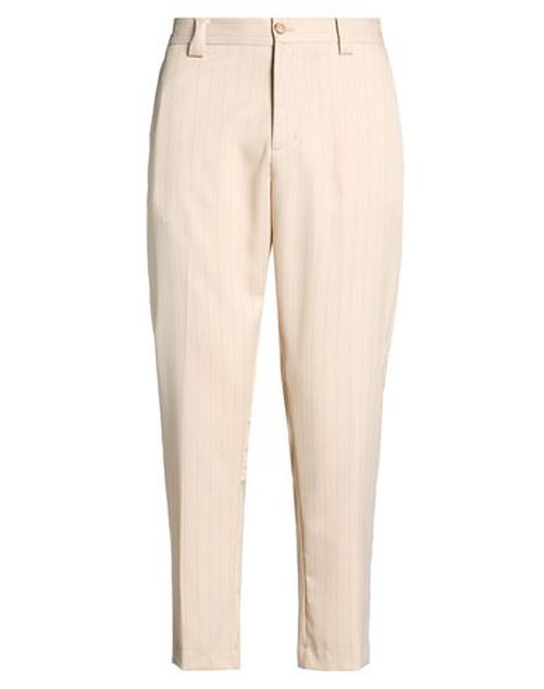 Man Pants Beige Size 38 Polyester, Elastane, Viscose