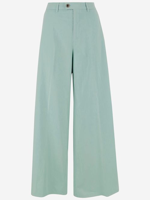 Cotton And Silk Stretch Trousers