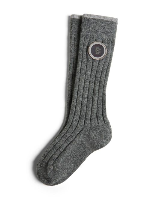 Cashmere rib-knit socks - Grey