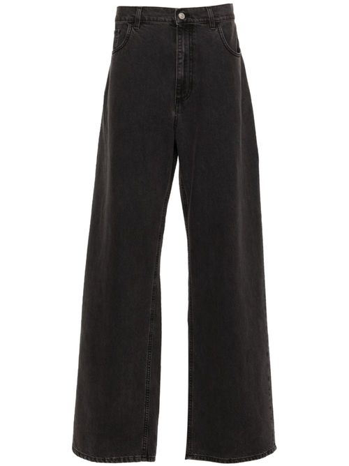 Buckle-detailed straight-leg jeans - Black