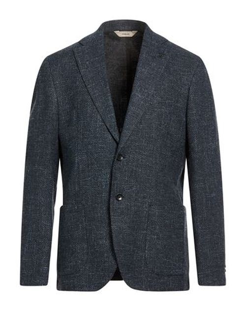 Man Blazer Navy Size 42 Cotton, Viscose, Linen, Elastane