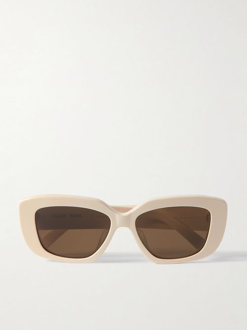 Triomphe Rectangular-frame Acetate Sunglasses - Ivory
