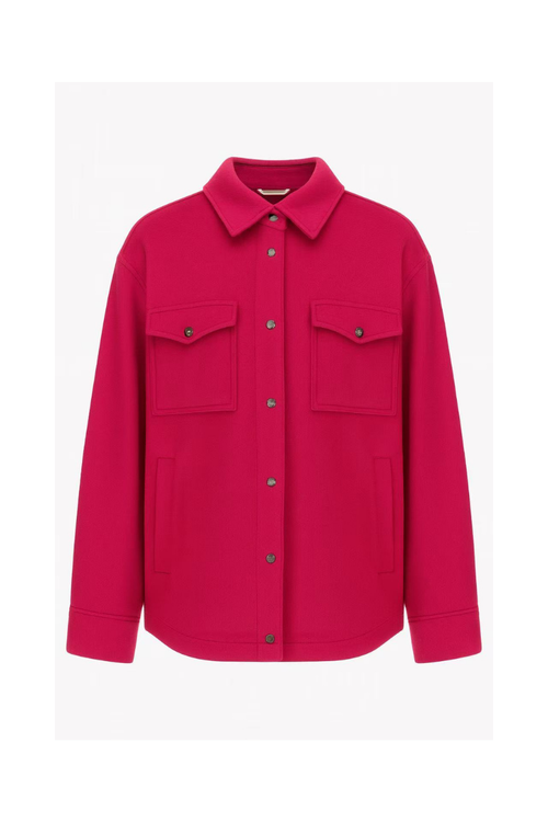 Light Boiled Wool Overshirt — Pink