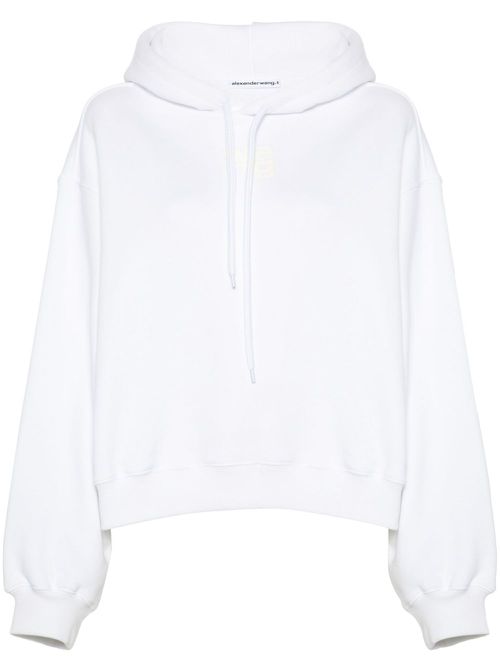 Logo-print cotton hoodie - White