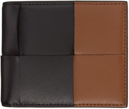 Bottega Veneta Black & Brown Cassette Bi-Fold Wallet