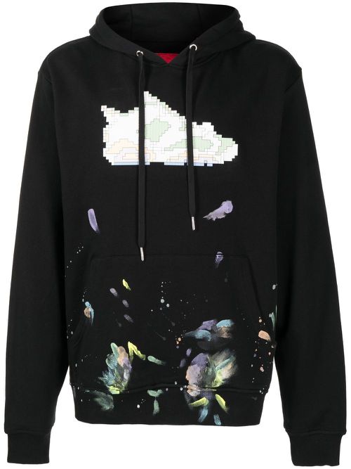 Logo drawstring hoodie - Black