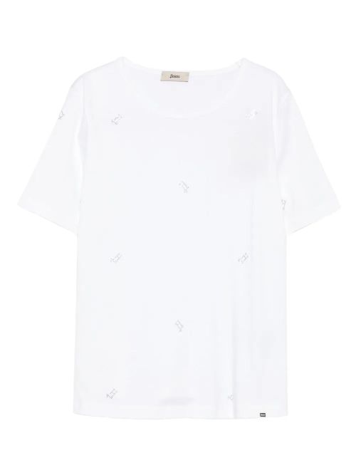 Rhinestone-Embellished T-Shirt — White