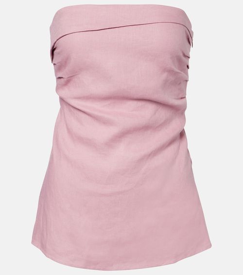 Caen strapless linen top
