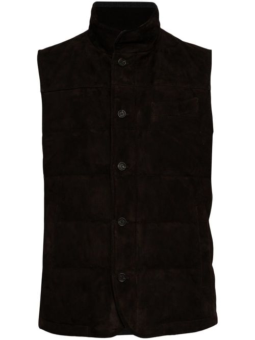 Corduroy suede down jacket - Brown