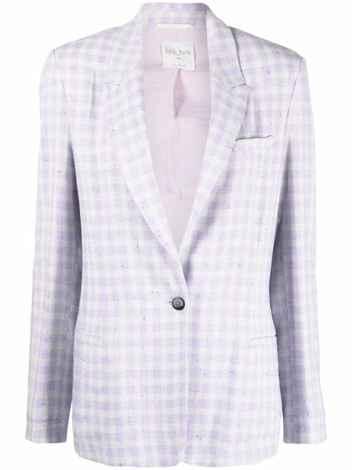 Check-print blazer - Purple