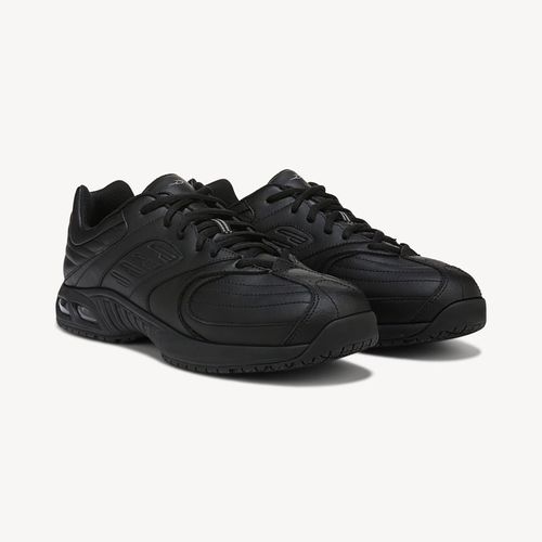 Work Men's Cambridge II Slip Resistant Sneaker Shoes Black Leather DRTX