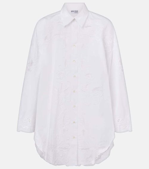 Broderie anglaise cotton poplin shirt