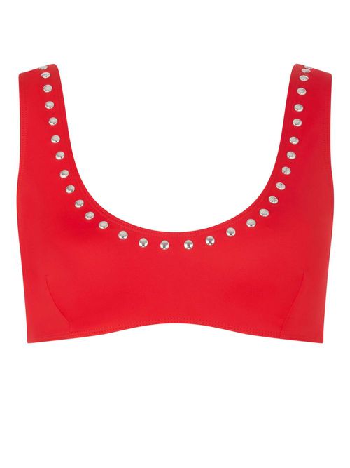 Studded bikini top - Red
