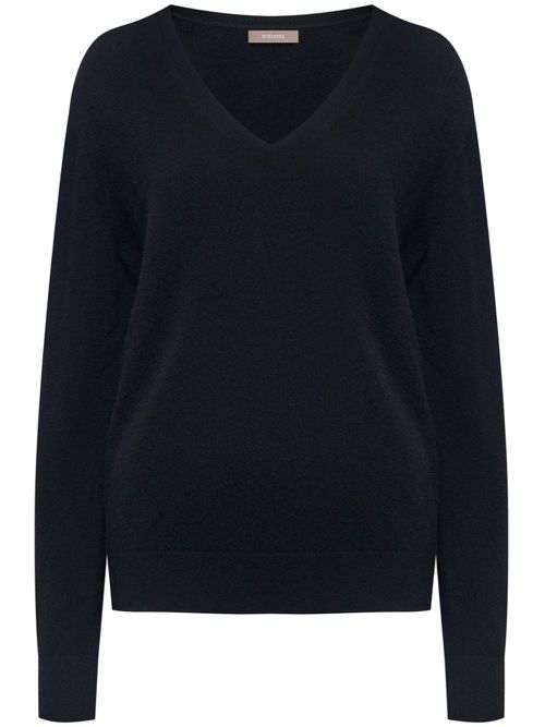 V-neck cashmere-wool jumper - Black