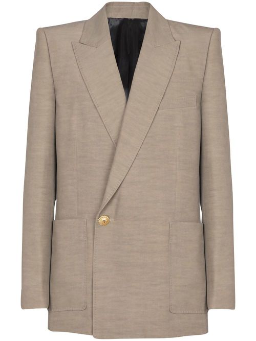 Mélange-effect blazer - Neutrals