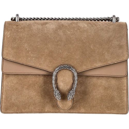 Gucci Pre-owned Womens Medium Dionysus Chain Handbag in Beige Suede - One Size