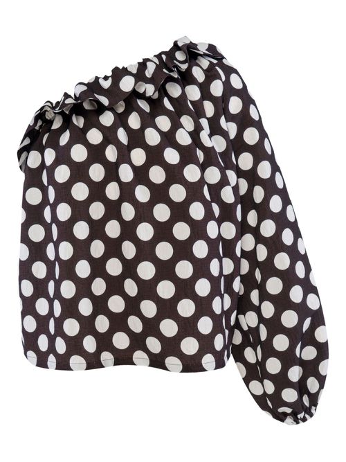 Polka-dot blouse - Black