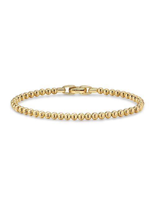 Men's Spiritual Beads Metal Bead Bracelet in 18K Yellow Gold, 4MM - Gold