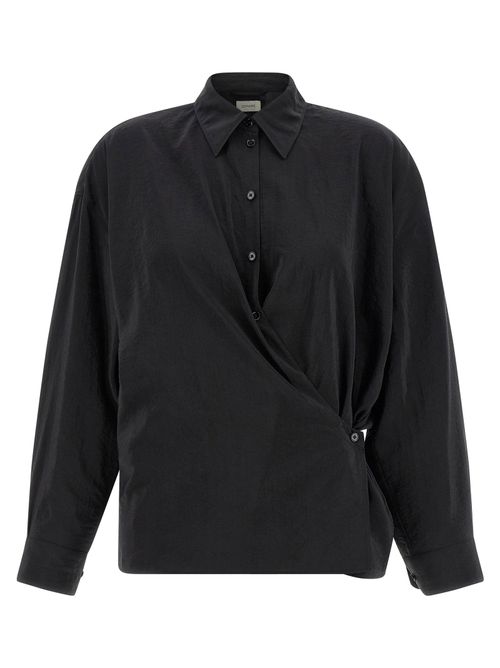 Straight Collar Twisted Shirt