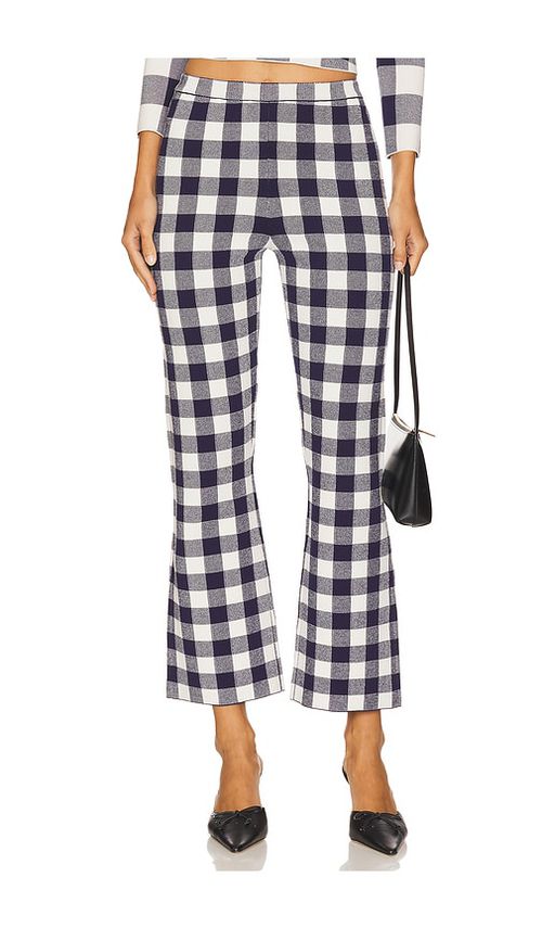 SEROYA Talia Pant in Classic Navy Gingham - Navy. L also in