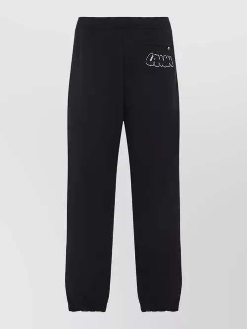 Lanvin - embroidered logo cotton jogger pant