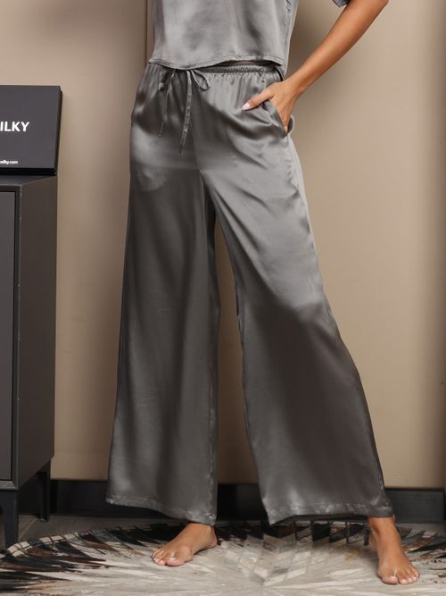 Women's Pure Silk Wide Leg Pants